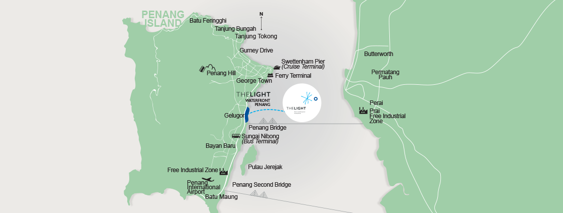 THE LIGHT Waterfront Penang location map
